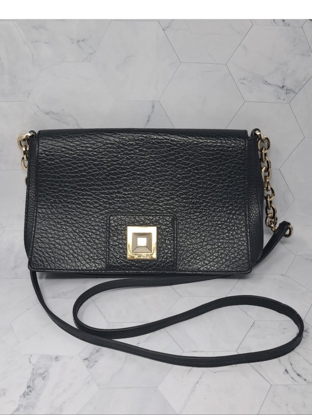 Furla Joanne Pebbled Leather  Bag - Black - Picture 10 of 10